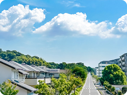 閑静な住宅街で落ち着いた生活